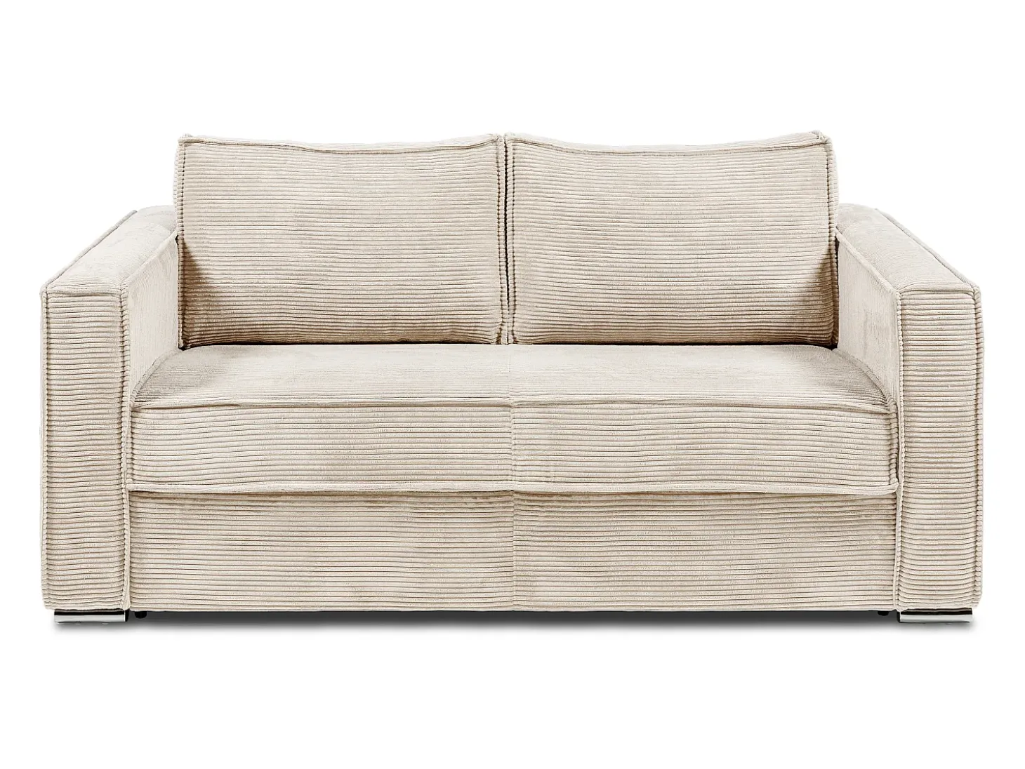 Sofá cama de 4 plazas con apertura italiana de pana beige LORETO