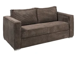 Sofá cama de 4 plazas con apertura italiana de pana beige LORETO