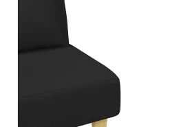 Sofá cama de 2 plazas con almohadas y taburete tela negro