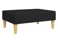 Sofá cama de 2 plazas con almohadas y taburete tela negro