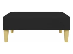 Sofá cama de 2 plazas con almohadas y taburete tela negro