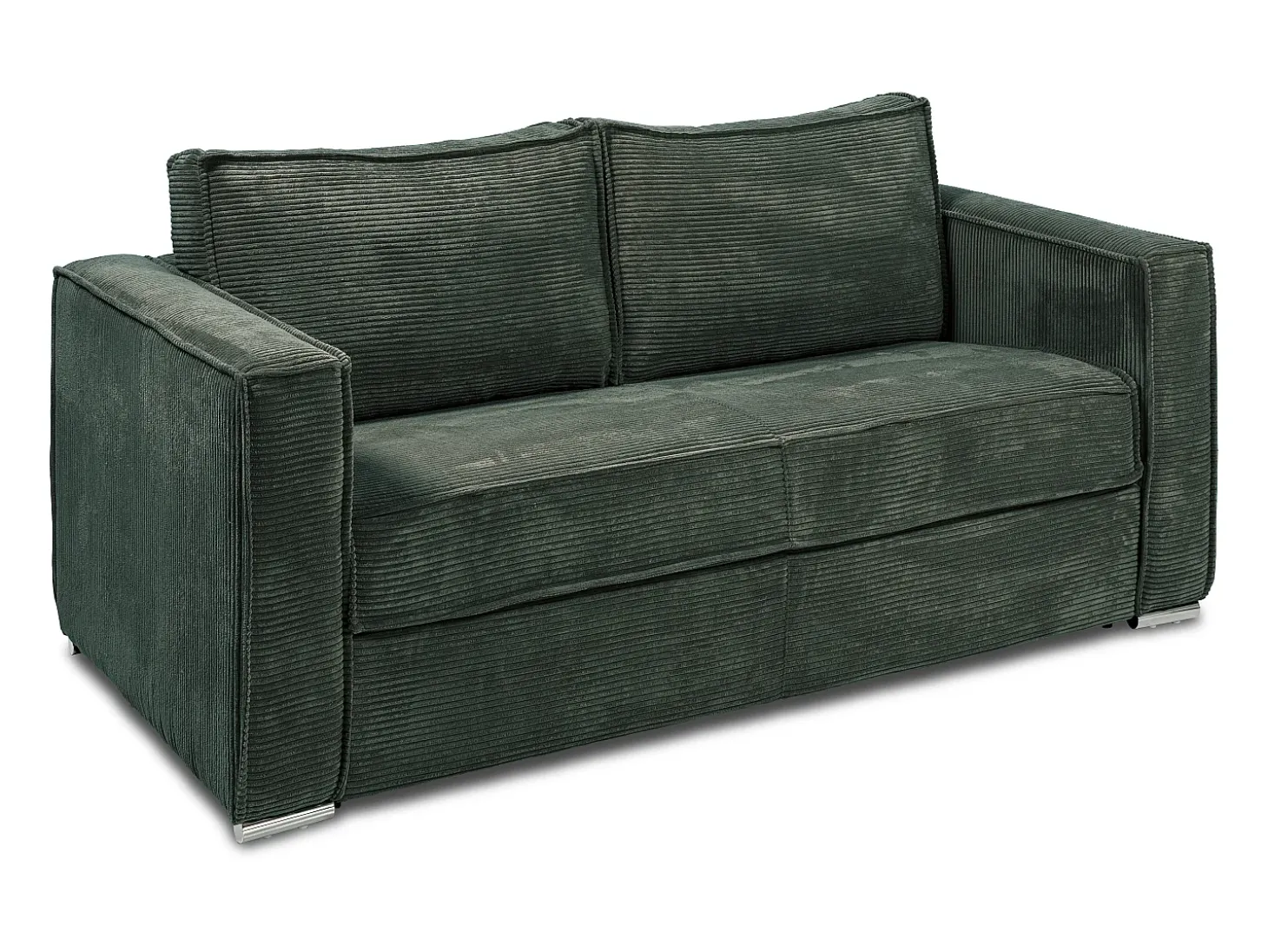 Sofá cama de 3 plazas con apertura italiana de pana beige LORETO