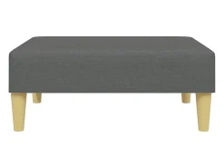 Sofá cama de 2 plazas con almohadas y taburete tela gris oscuro