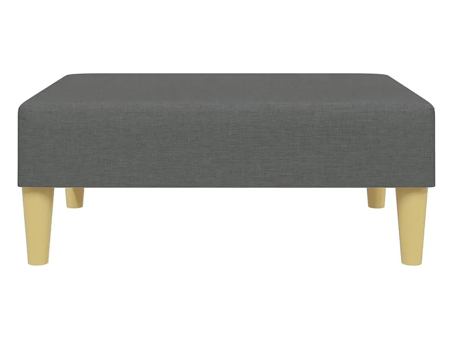 Sofá cama de 2 plazas con almohadas y taburete tela gris oscuro