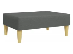 Sofá cama de 2 plazas con almohadas y taburete tela gris oscuro