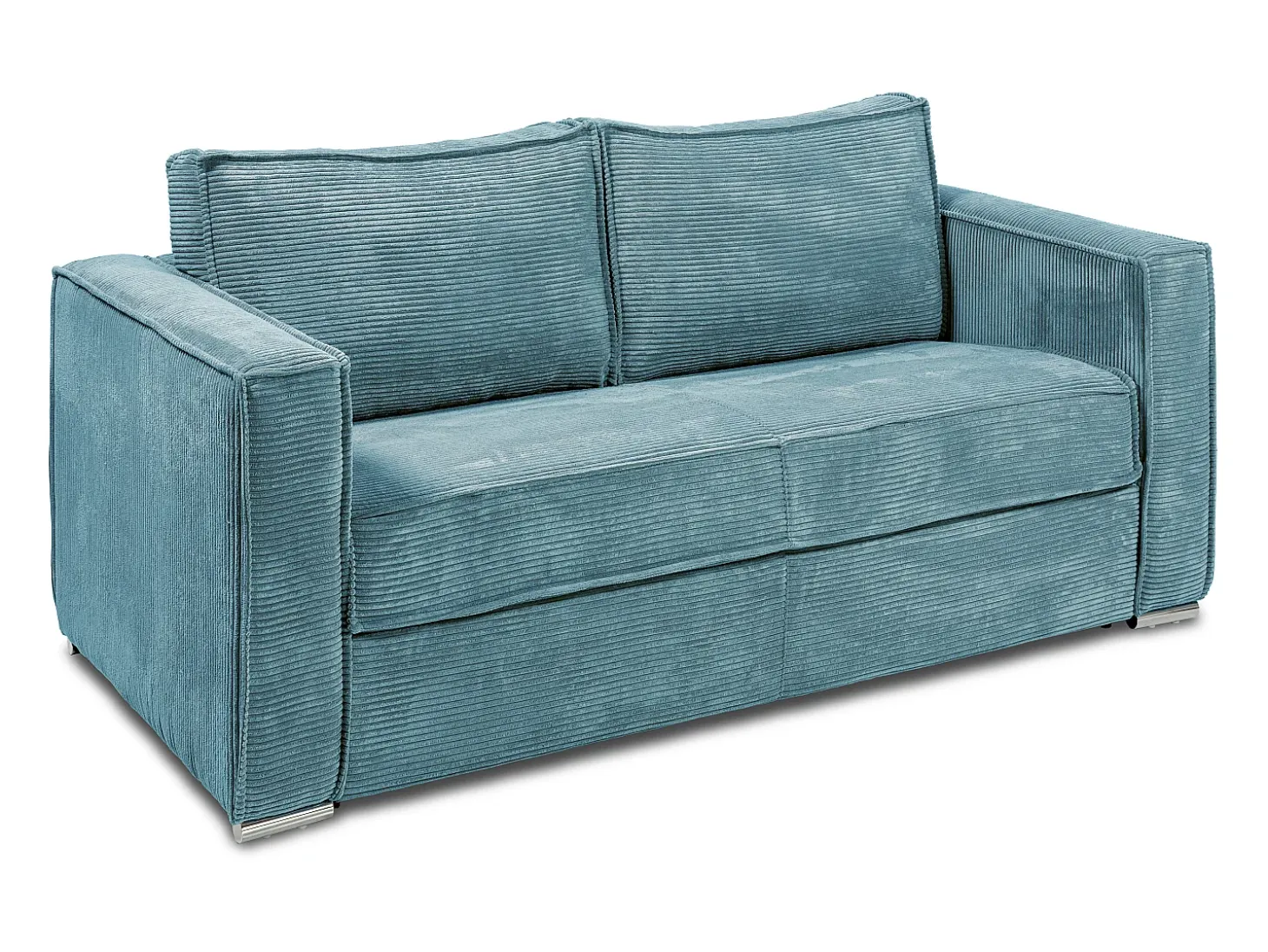 Sofá cama de 4 plazas con apertura italiana de pana beige LORETO