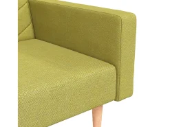 Sofá cama de 2 plazas con dos almohadas tela verde