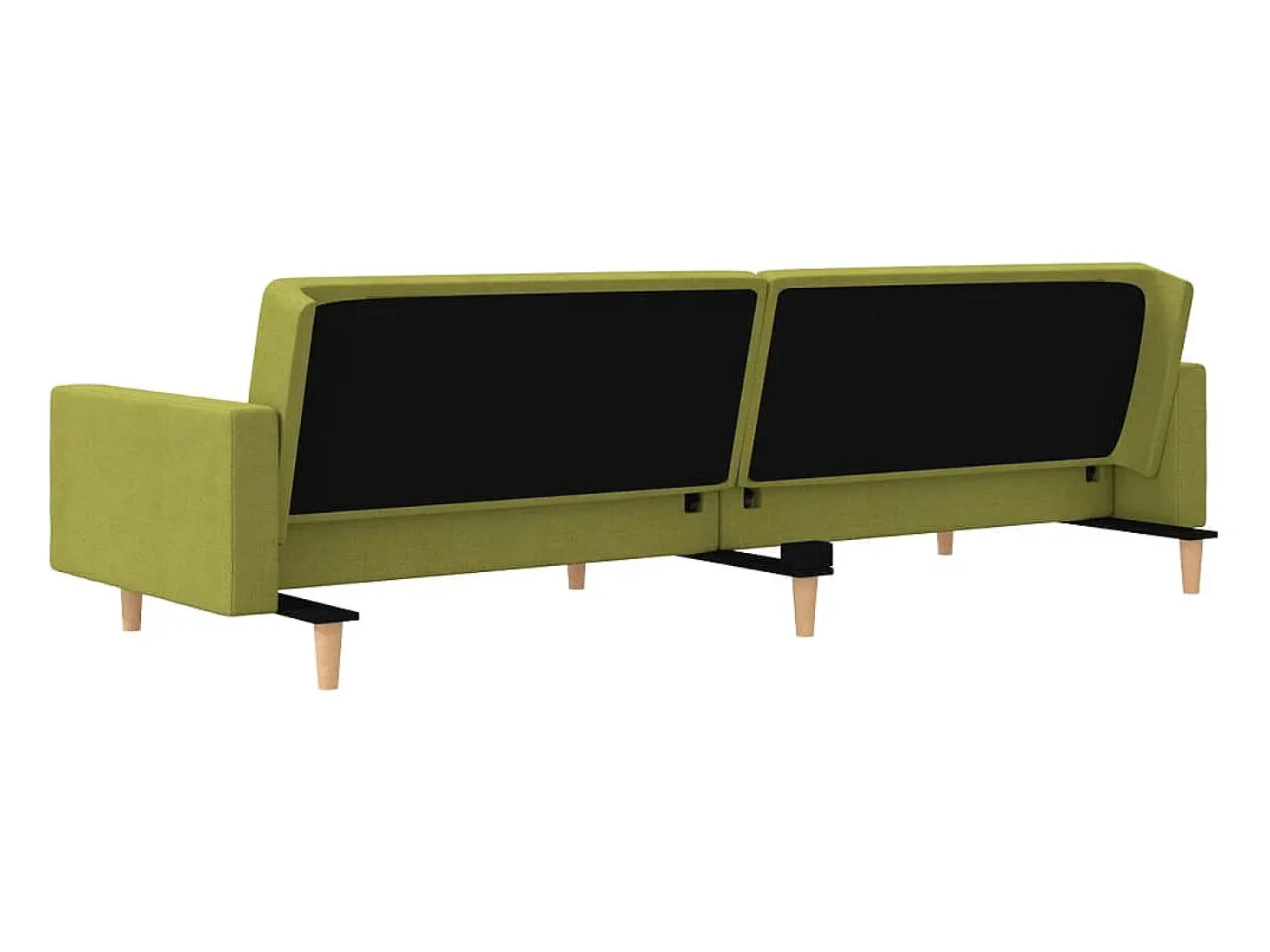Sofá cama de 2 plazas con dos almohadas tela verde