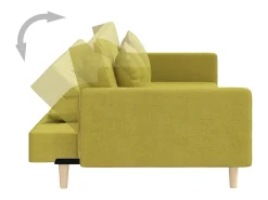 Sofá cama de 2 plazas con dos almohadas tela verde
