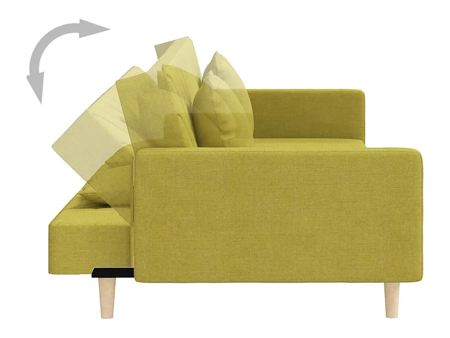Sofá cama de 2 plazas con dos almohadas tela verde