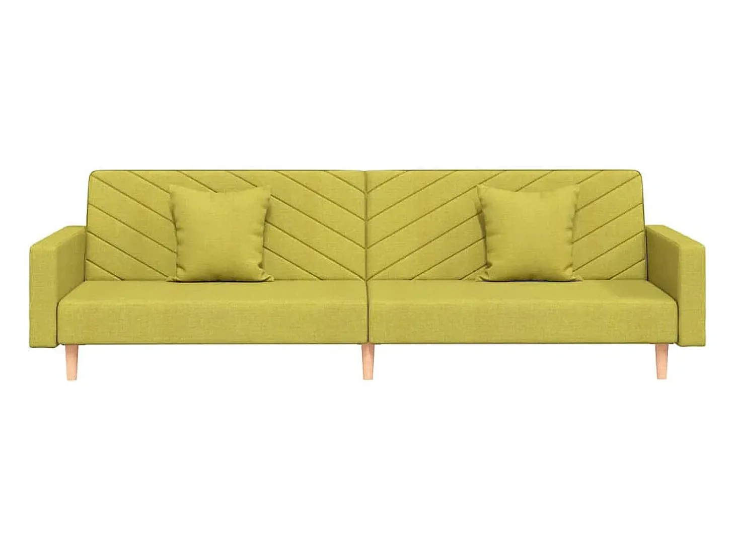 Sofá cama de 2 plazas con dos almohadas tela verde