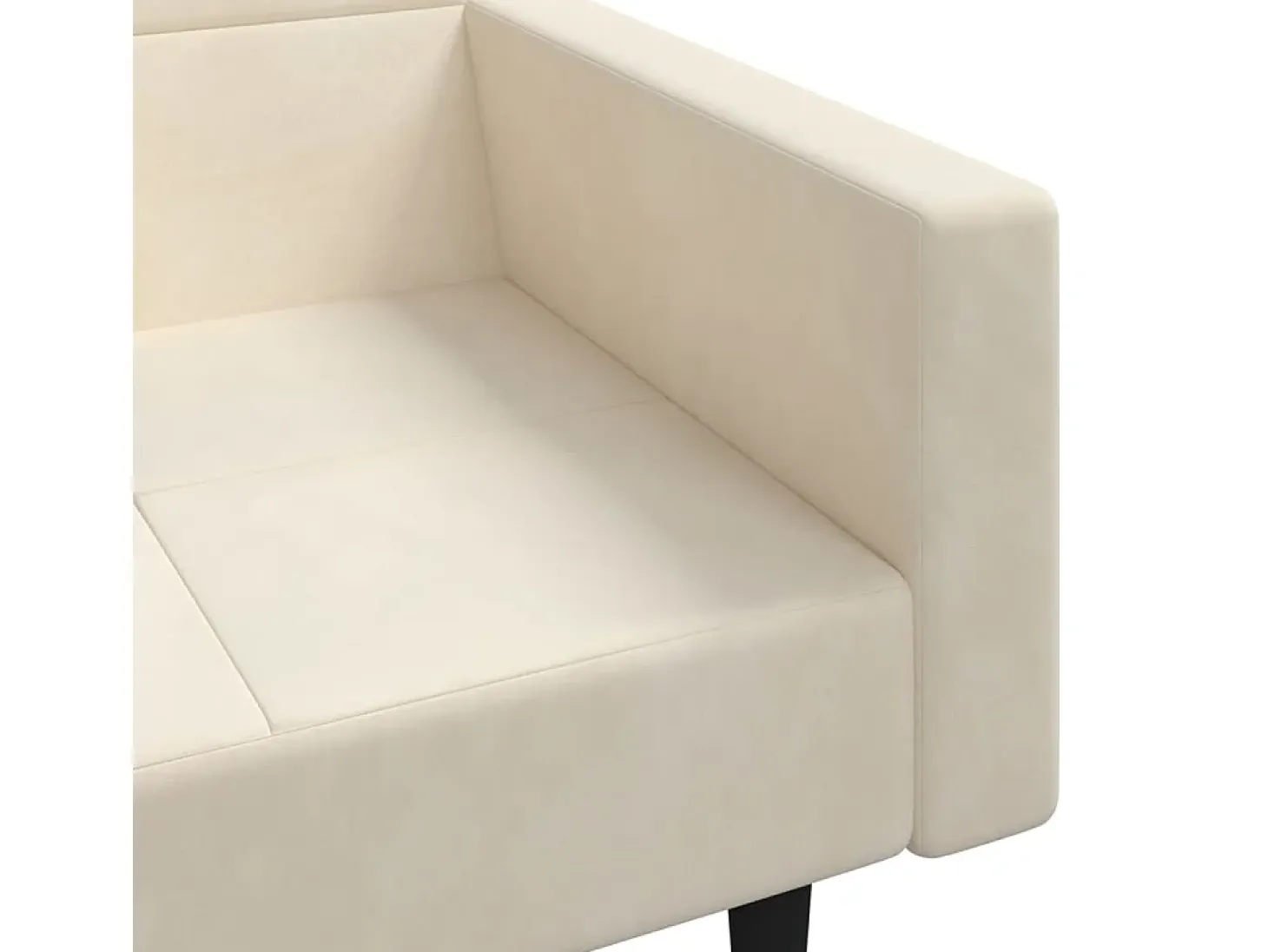 Sofá cama de 2 plazas con dos almohadas terciopelo color crema