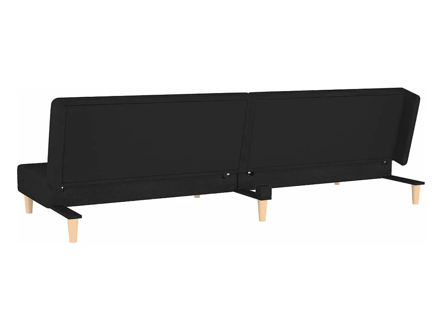 Sofá cama de 2 plazas con dos almohadas tela negro