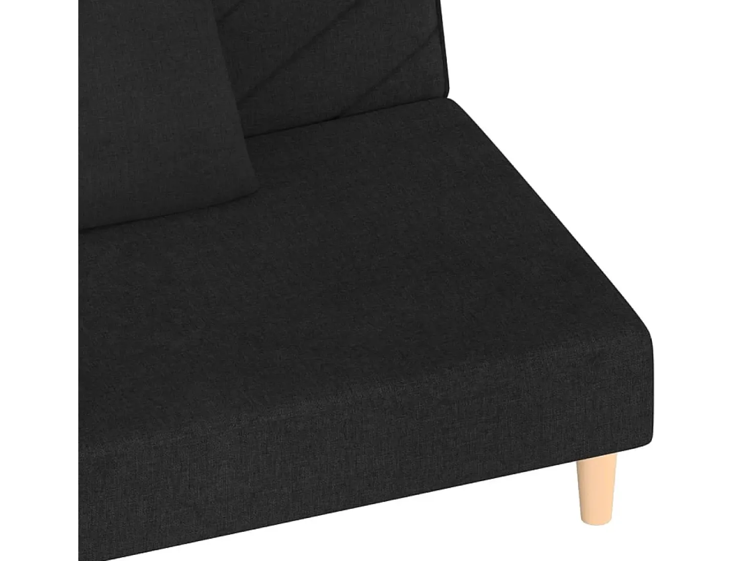 Sofá cama de 2 plazas con dos almohadas tela negro