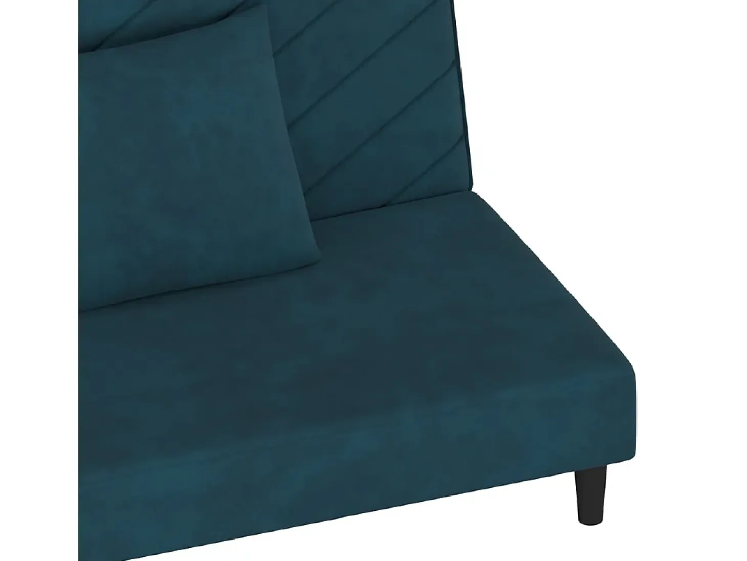 Sofá cama de 2 plazas con dos almohadas terciopelo azul