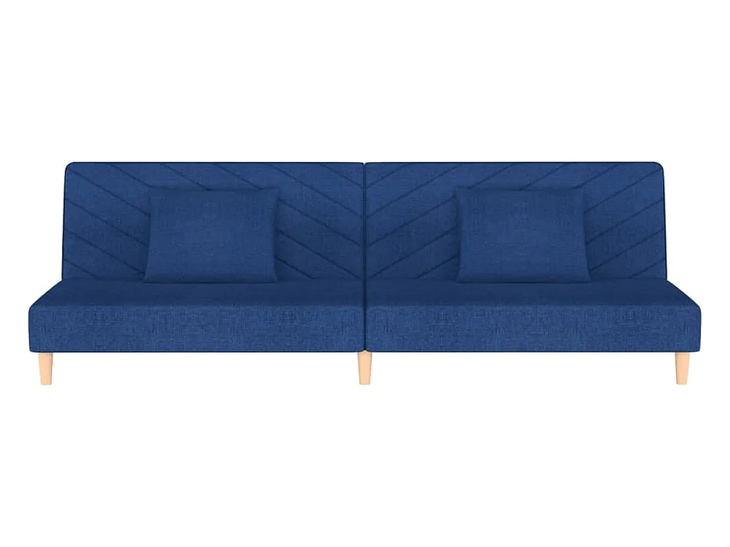 Sofá cama de 2 plazas con dos almohadas tela azul