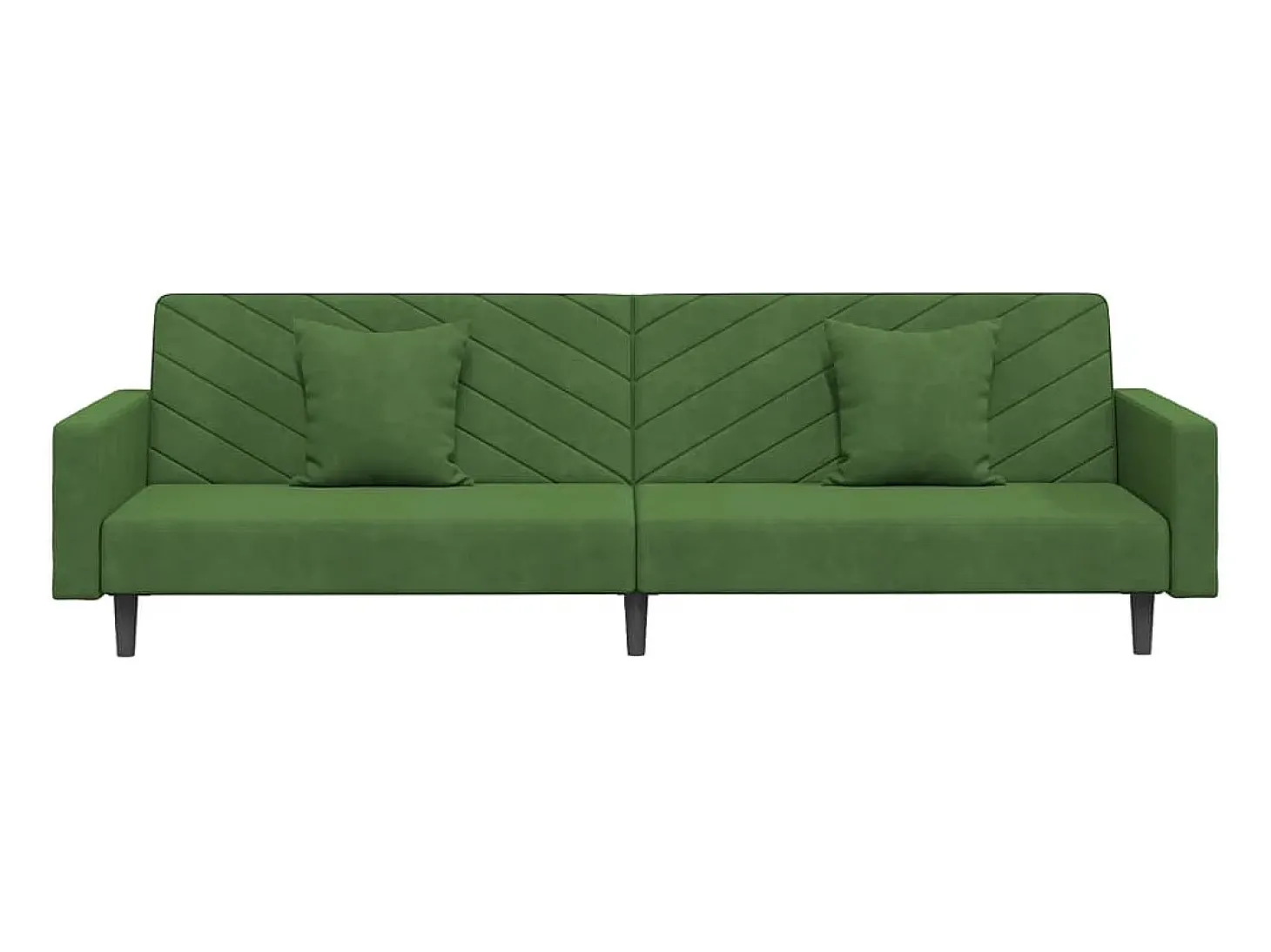 Sofá cama de 2 plazas con dos almohadas terciopelo verde oscuro PWFG17126