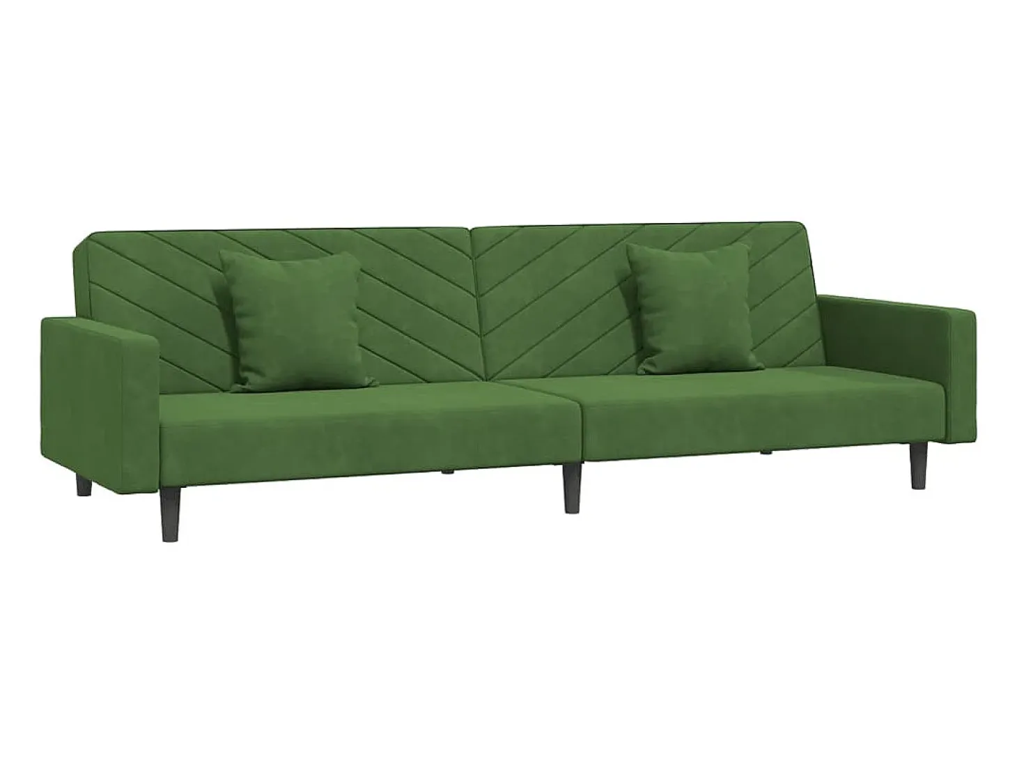 Sofá cama de 2 plazas con dos almohadas terciopelo verde oscuro PWFG17126