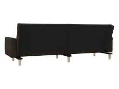 Sofá cama de 2 plazas con dos almohadas tela marrón oscuro