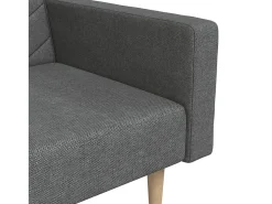 Sofá cama de 2 plazas con dos almohadas tela gris oscuro
