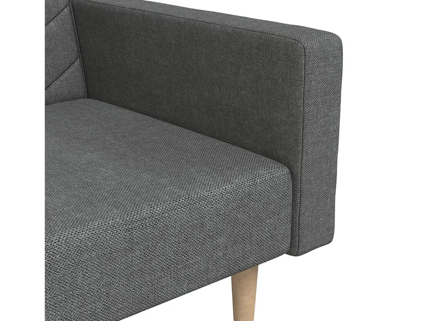 Sofá cama de 2 plazas con dos almohadas tela gris oscuro