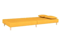 Sofá cama de 2 plazas con dos almohadas tela color amarillo