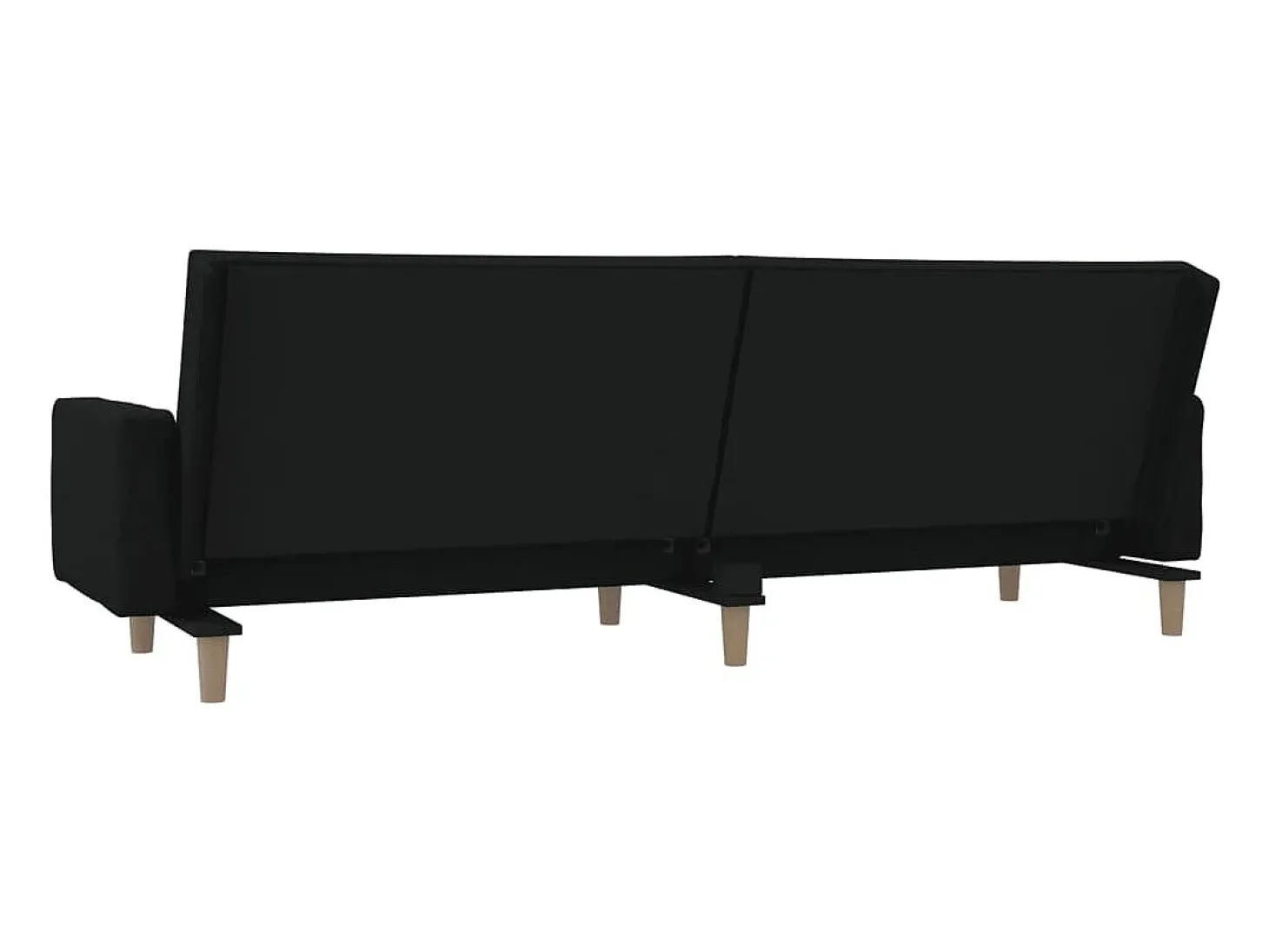 Sofá cama de 2 plazas con dos almohadas tela negro