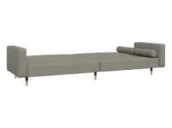 Sofá cama de 2 plazas con dos almohadas terciopelo gris claro