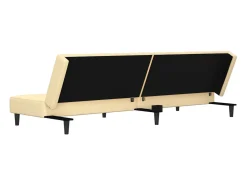Sofá cama de 2 plazas con dos almohadas terciopelo color crema