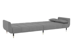 Sofá cama de 2 plazas con dos almohadas terciopelo gris claro