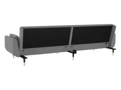 Sofá cama de 2 plazas con dos almohadas terciopelo gris claro