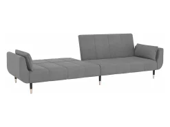 Sofá cama de 2 plazas con dos almohadas terciopelo gris claro