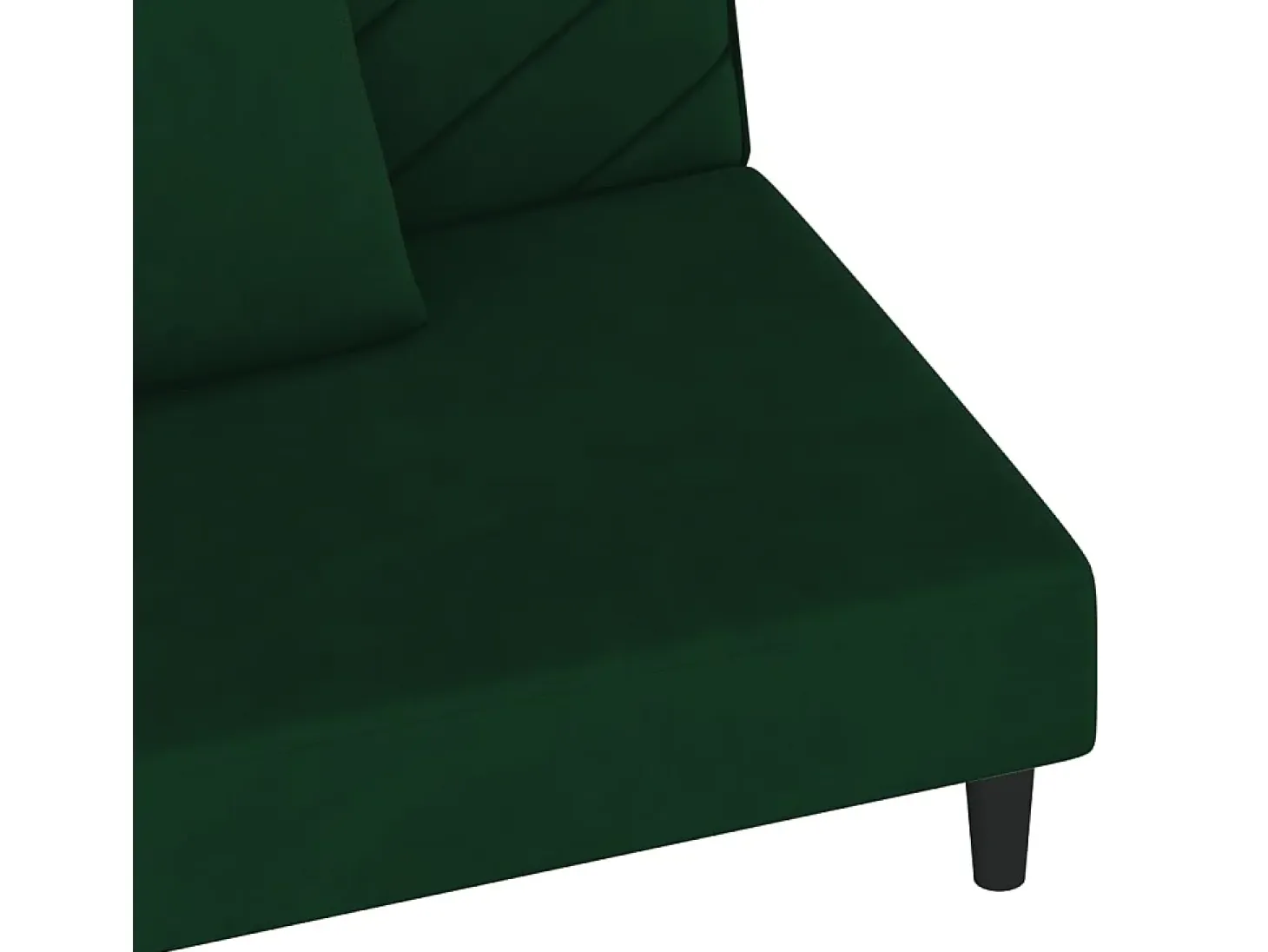 Sofá cama de 2 plazas con dos almohadas terciopelo verde oscuro