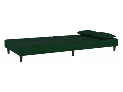 Sofá cama de 2 plazas con dos almohadas terciopelo verde oscuro