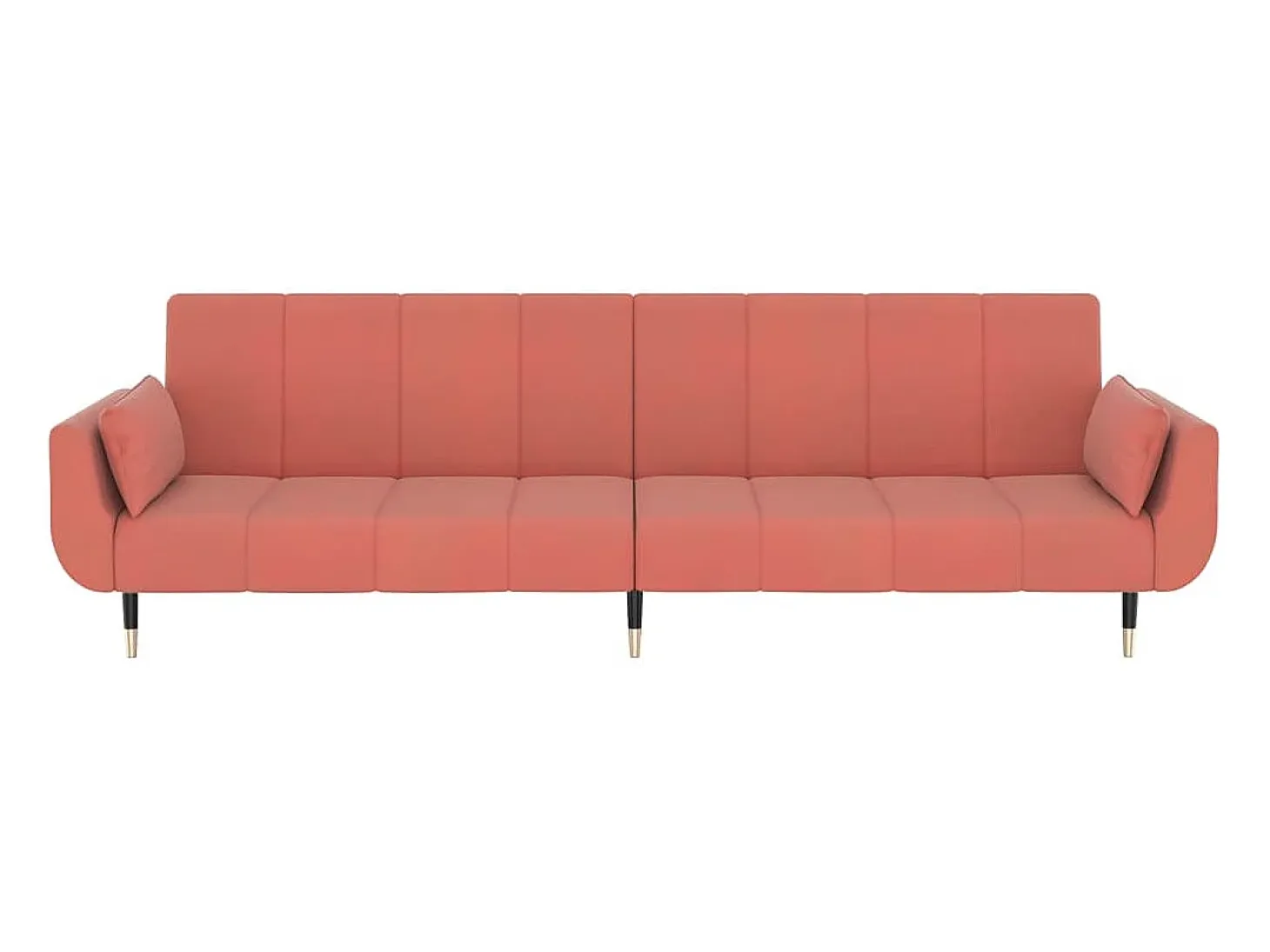 Sofá cama de 2 plazas con dos cojines terciopelo rosa