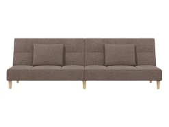 Sofá cama de 2 plazas con dos almohadas tela gris taupe