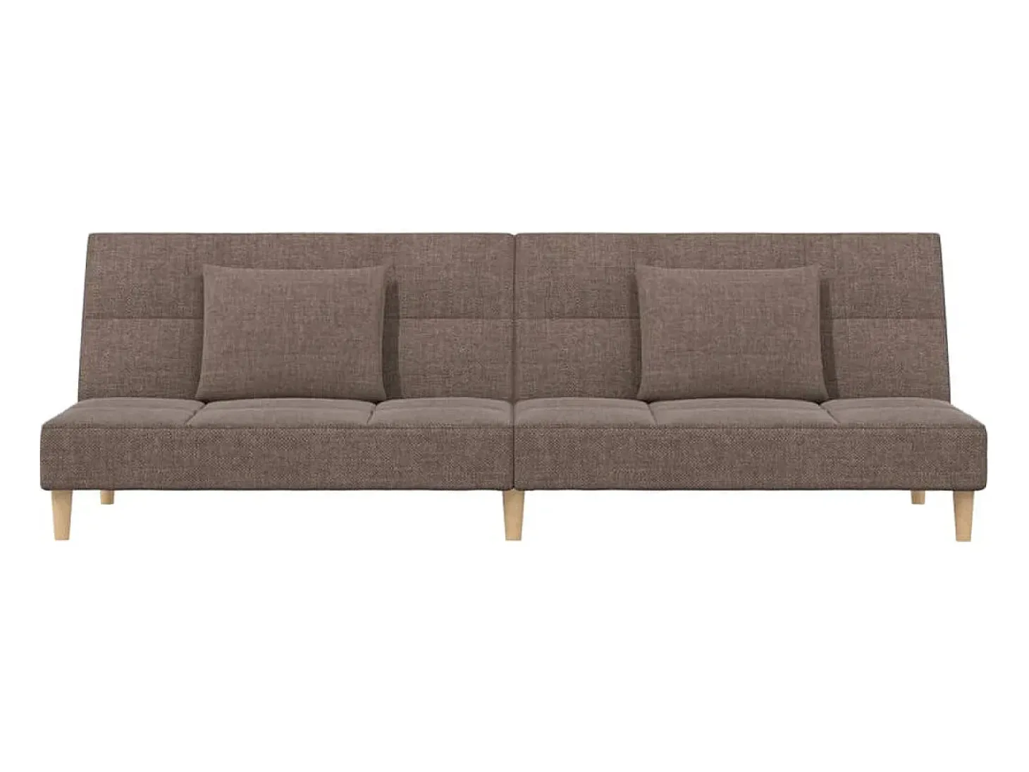 Sofá cama de 2 plazas con dos almohadas tela gris taupe