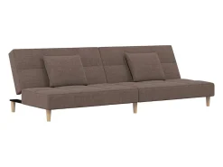 Sofá cama de 2 plazas con dos almohadas tela gris taupe