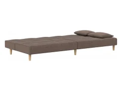 Sofá cama de 2 plazas con dos almohadas tela gris taupe