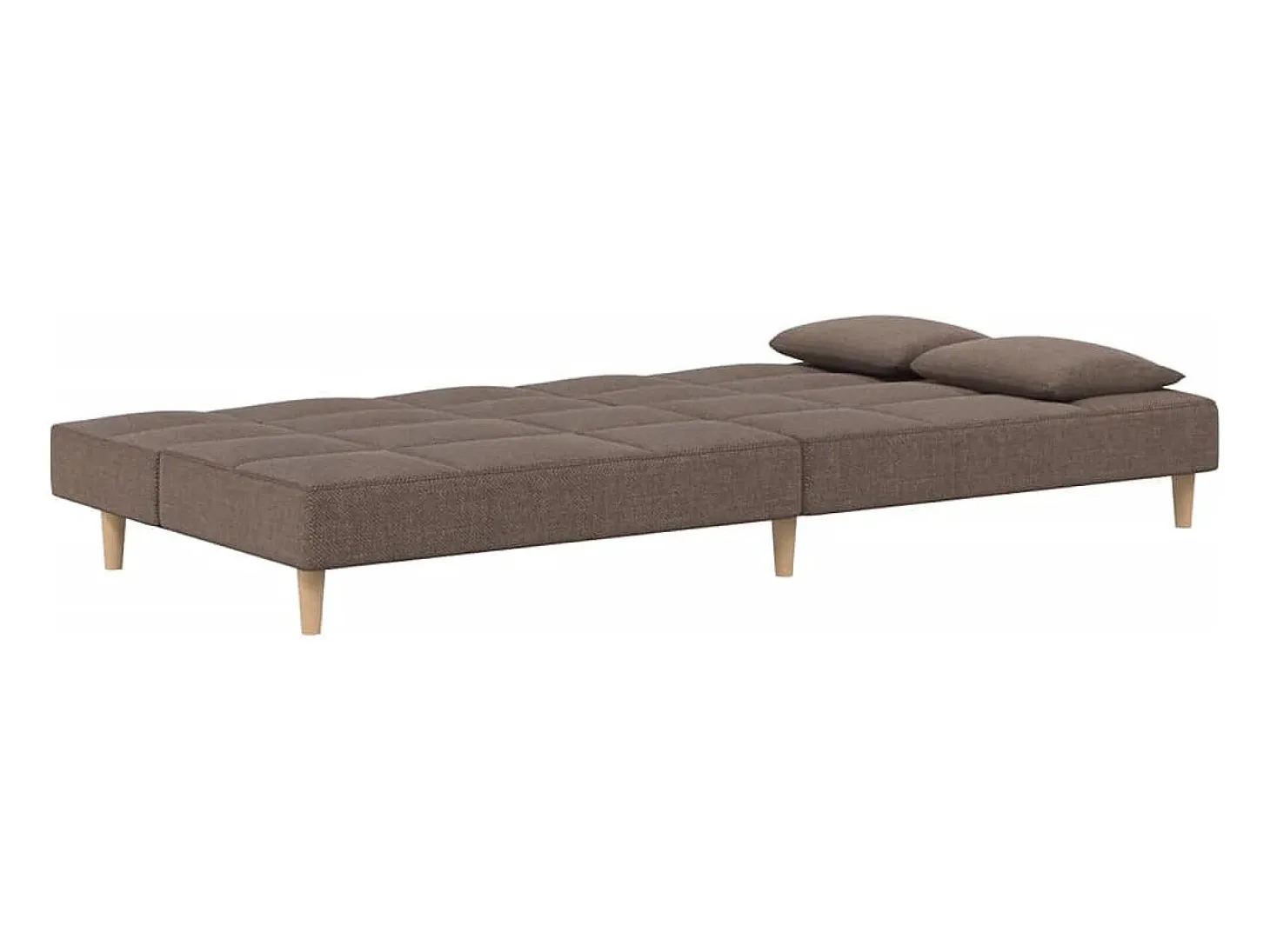 Sofá cama de 2 plazas con dos almohadas tela gris taupe