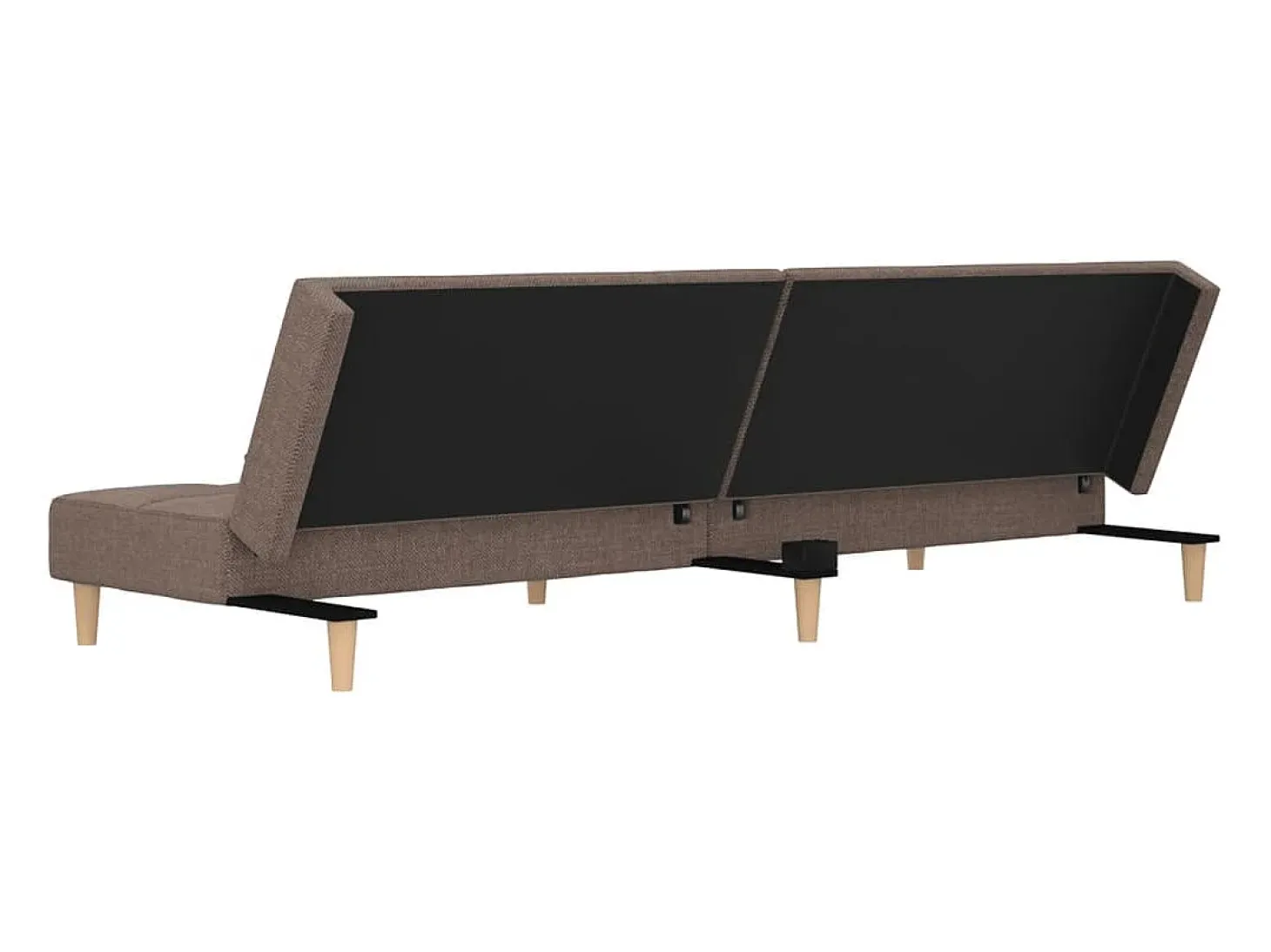 Sofá cama de 2 plazas con dos almohadas tela gris taupe