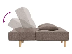 Sofá cama de 2 plazas con dos almohadas tela gris taupe