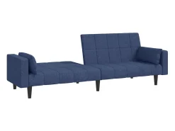 Sofá cama de 2 plazas con dos almohadas tela azul PWFG45398