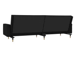 Sofá cama de 2 plazas con dos almohadas terciopelo negro