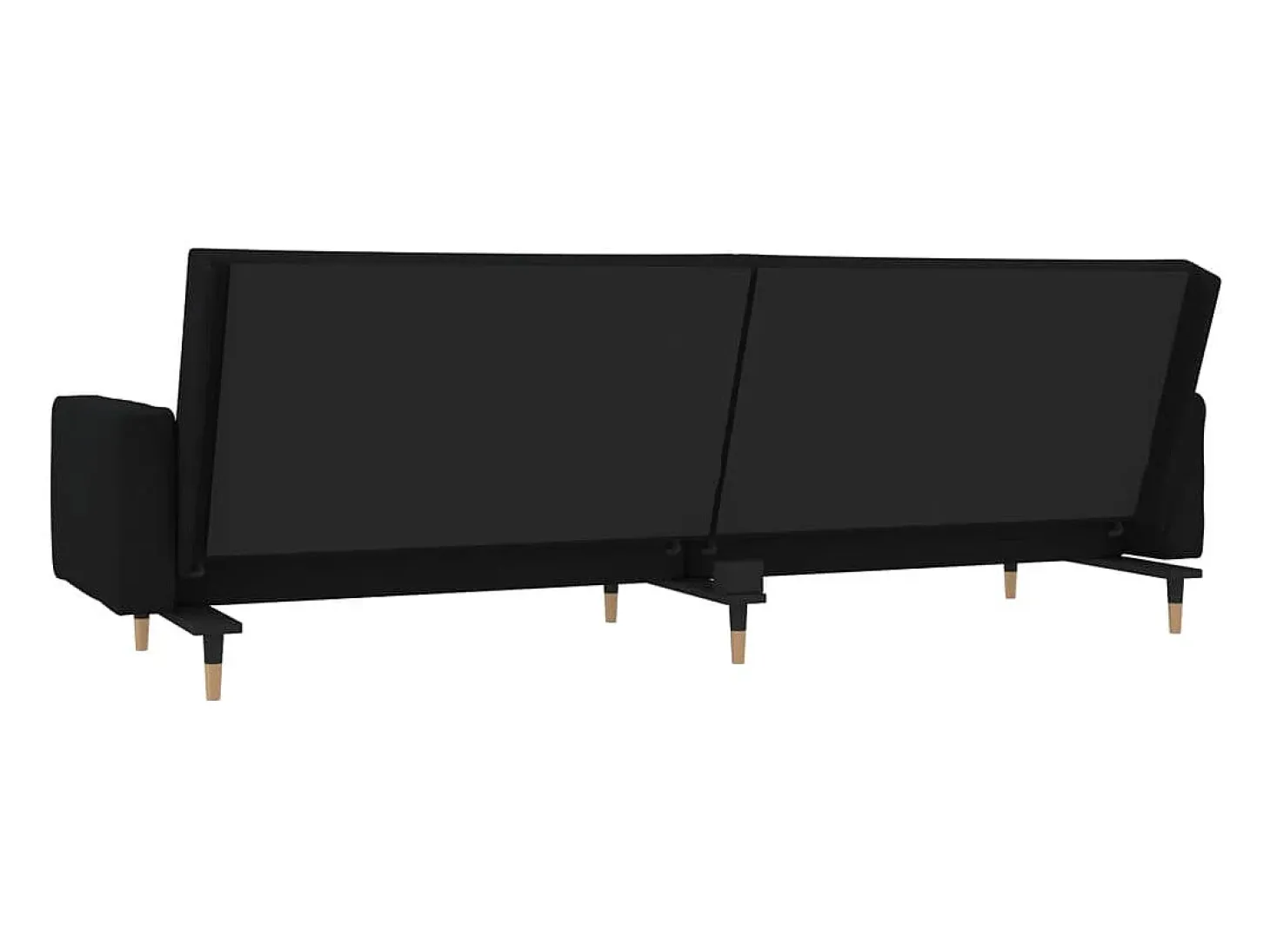 Sofá cama de 2 plazas con dos almohadas terciopelo negro