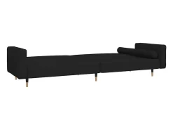 Sofá cama de 2 plazas con dos almohadas terciopelo negro