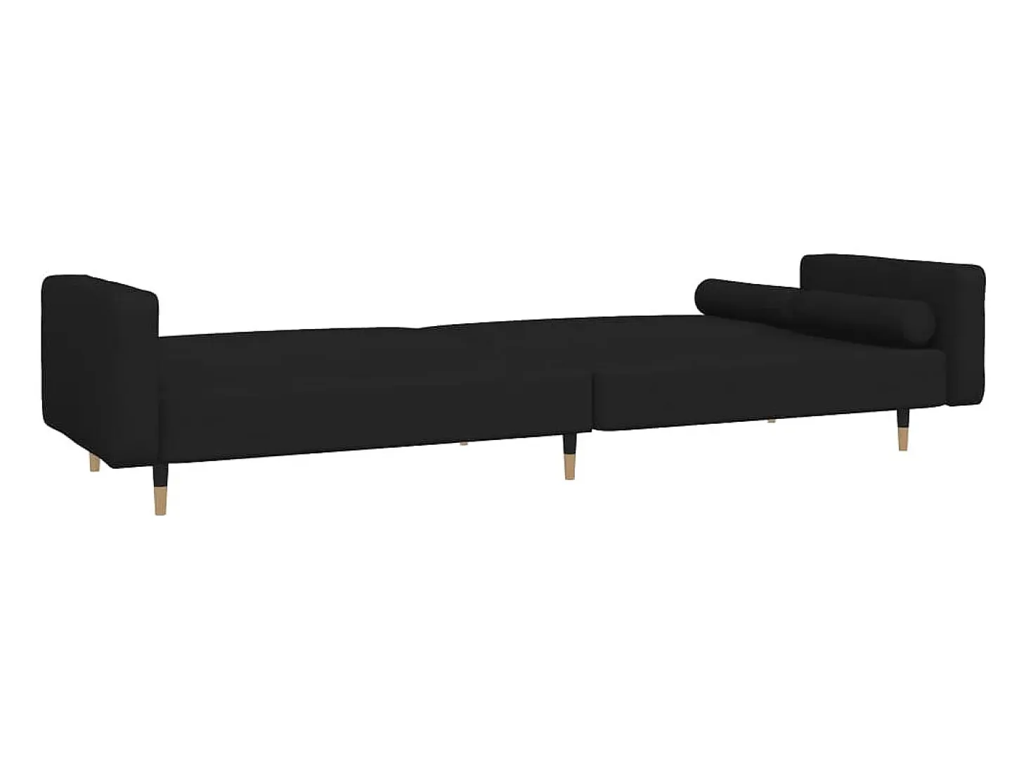 Sofá cama de 2 plazas con dos almohadas terciopelo negro