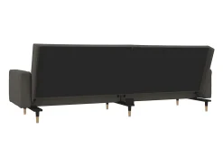 Sofá cama de 2 plazas con dos almohadas terciopelo gris oscuro