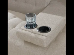Sofá cama de 3 plazas con estante central abatible