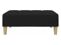 Sofá cama de 2 plazas con taburete tela negro